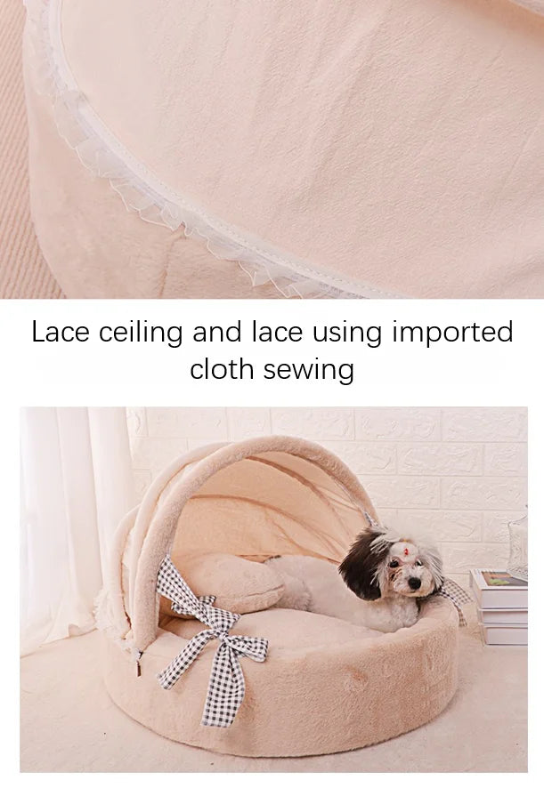 Warm Cat Bed for Portable Pet Beds Sweet Kittens Basket Cushion Cat Pillow Mat Tent Puppy Nest Cave Cats House Goods Dog Bed