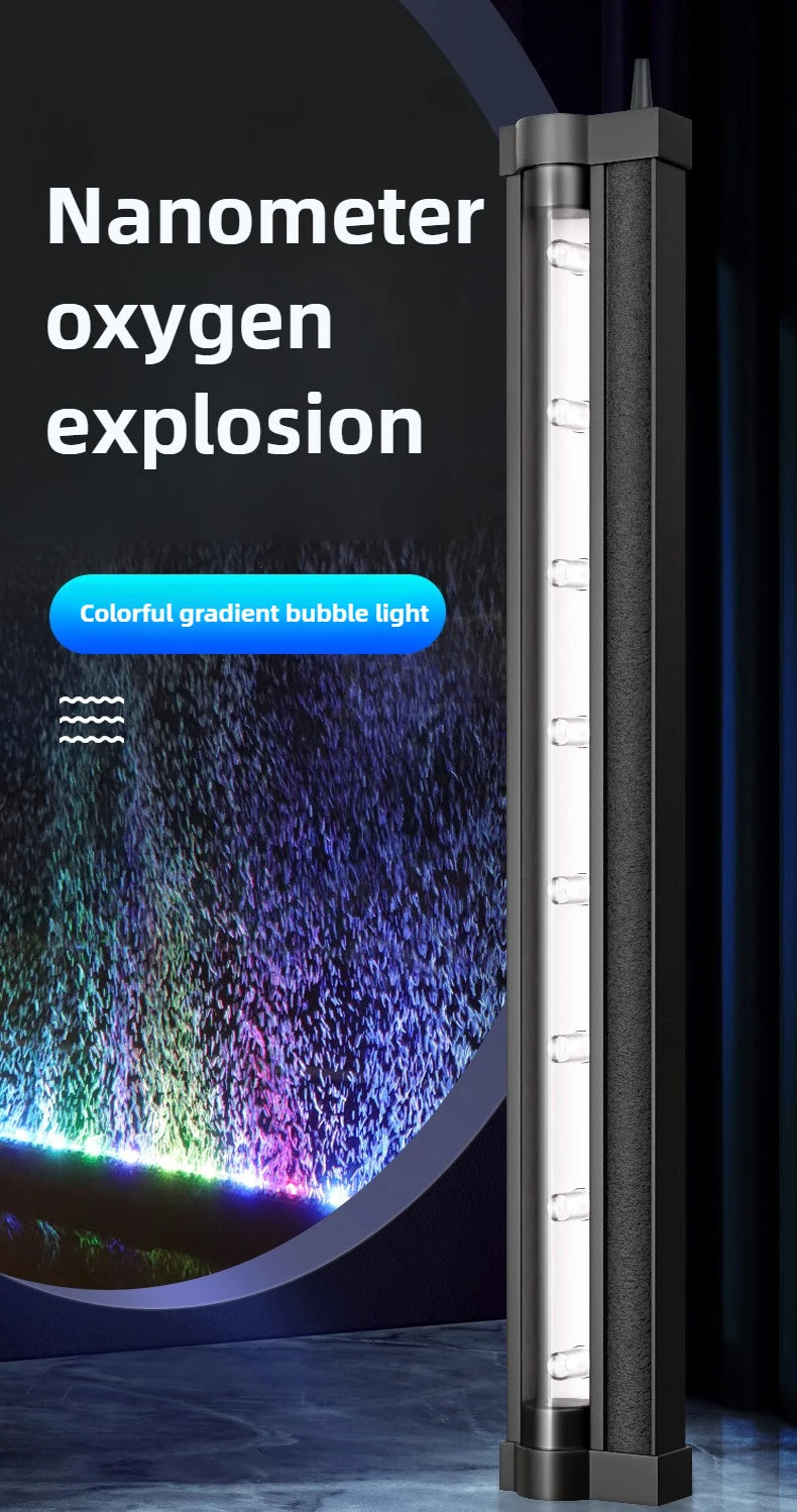 Fish tank Lighting LED waterproof light Color-changing bubble strip with special ornamental colorful lights for oxygenation