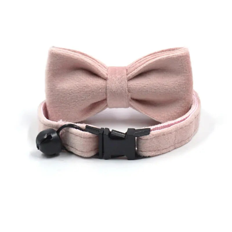 Cat Dog Collars Decorate Bow Around Neck Solid Color Puppy Chihuahua Collars Adjustable Safety Buckle Bow Tie Pets Accessories