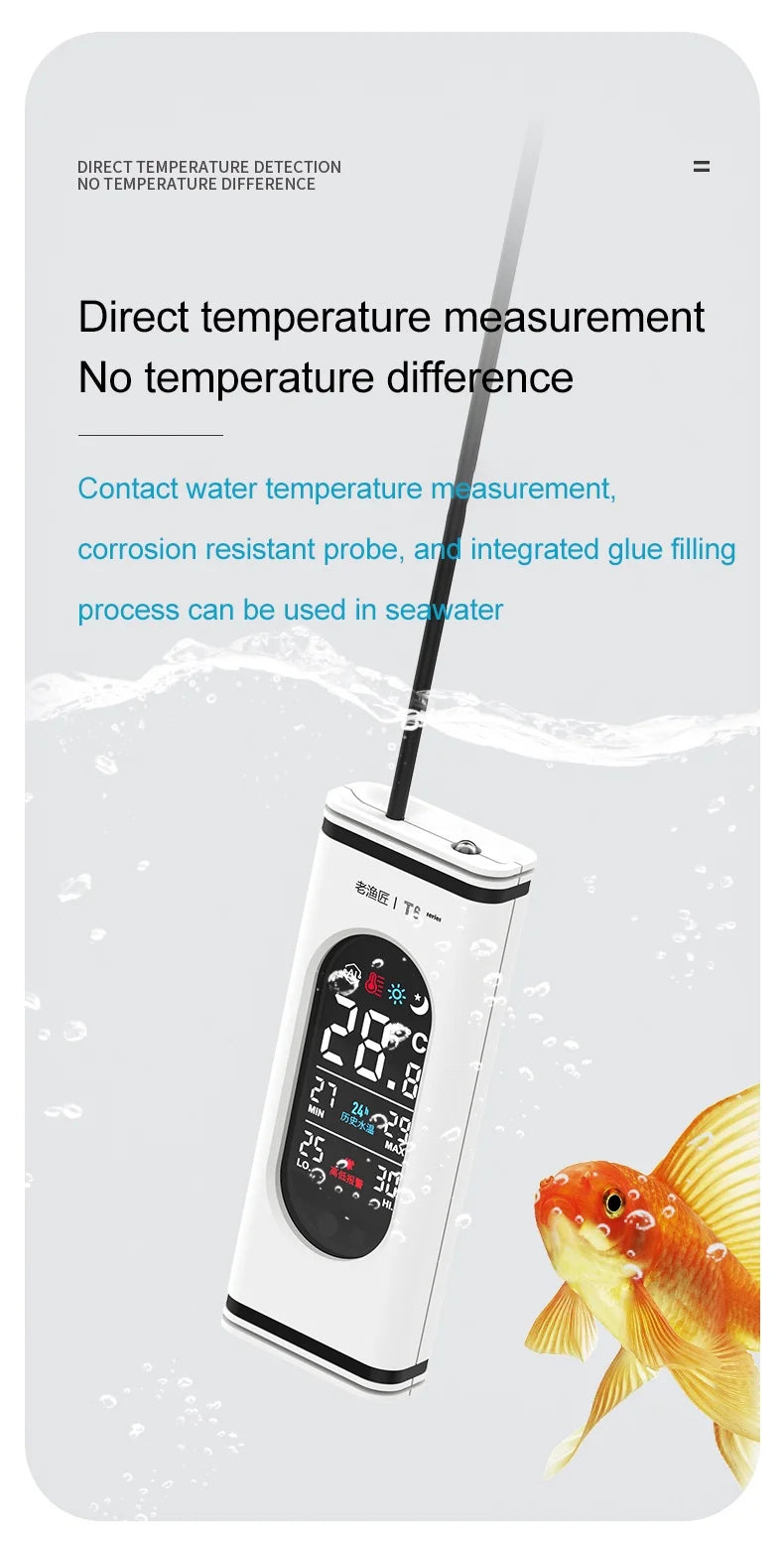 Fish Tank Electronic Thermometer High-precision Digital Display Aquarium Temperature Measuring Water Temperature Inside The Tank