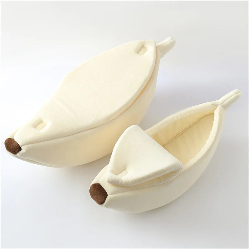 Cute Cats Beds Deep Sleep Comfort In Winter Bed Banana Shape for Cat's House Products Pets Creative Indoor Small Cat Dog Beds