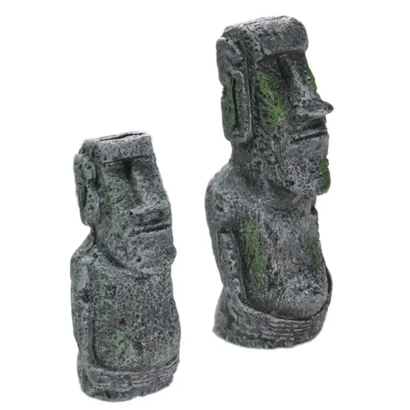 Resin Aquarium Decoration Fish Tank Ancient Antique Roman Statue Ornament Acuario Rocks for Aquarium Fish Decor Reptile Box