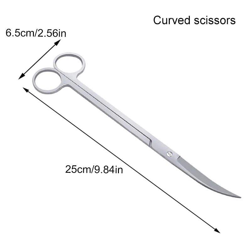 Aquarium Cleaning Tools Set Wave Scissors Tweezers Aquatic Plant Grass Trimming Stainless Fish Tank Tools Aquarium Accessories