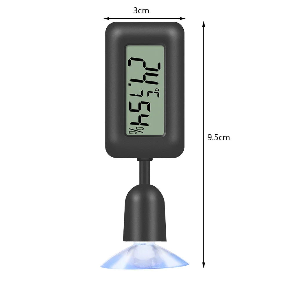 Reptile Thermometer Thermometer Hygrometer with Suction Cup Digital Aquarium Hygro-Therm Reptier Accessoires for Pets