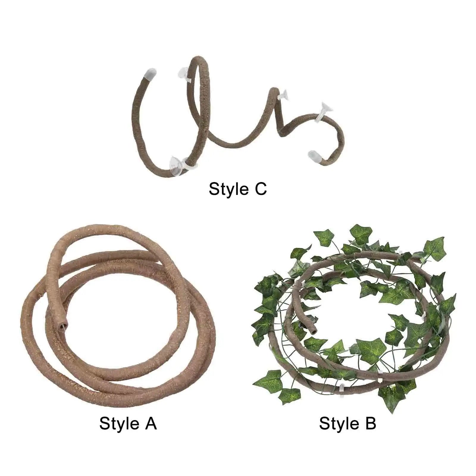 Reptile Vines for Terrarium Decor Fake Plants Reptile Terrarium Decor for Chameleon Snake Leopard Gecko Bearded Dragon