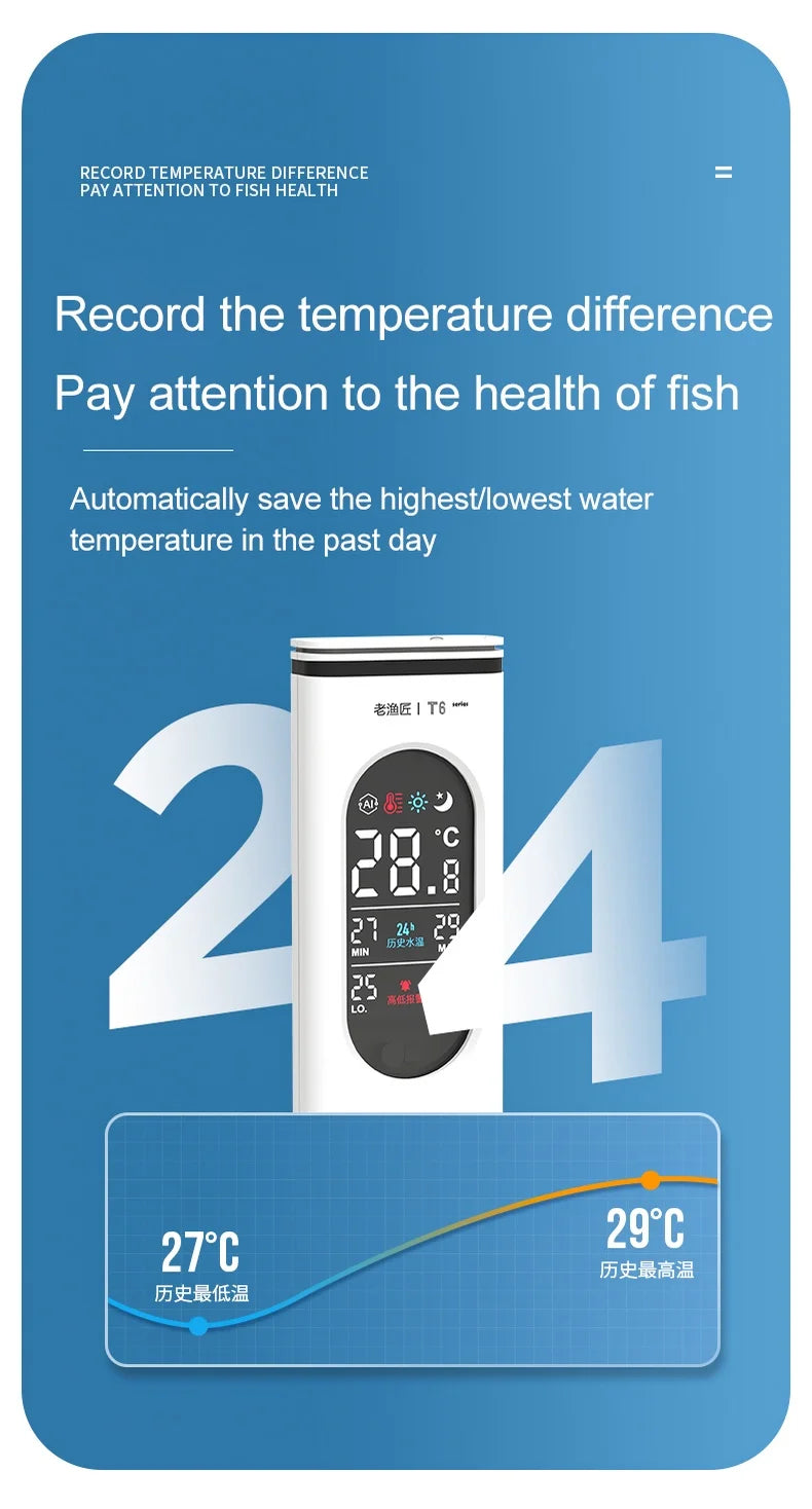 Fish Tank Electronic Thermometer High-precision Digital Display Aquarium Temperature Measuring Water Temperature Inside The Tank