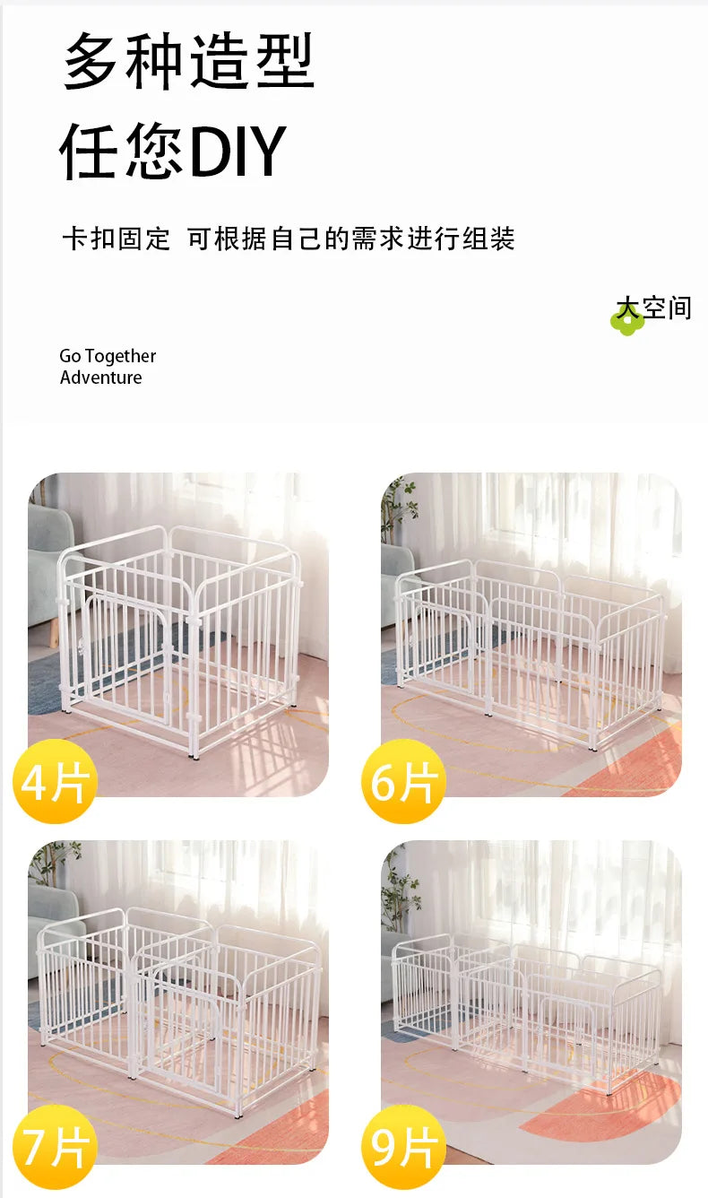 Adjustable Modular Dog Crate Kennel Pet Fence Indoor Outdoor Playpen for Small Medium Large Breeds Training