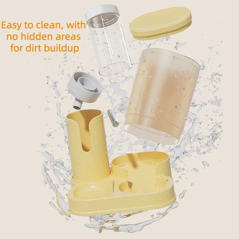 Hamster Water Dispenser Hamster Water Bottle Pet Auto Dispenser with Base No Drip Drinking Waterer with Food Feeding Bowl