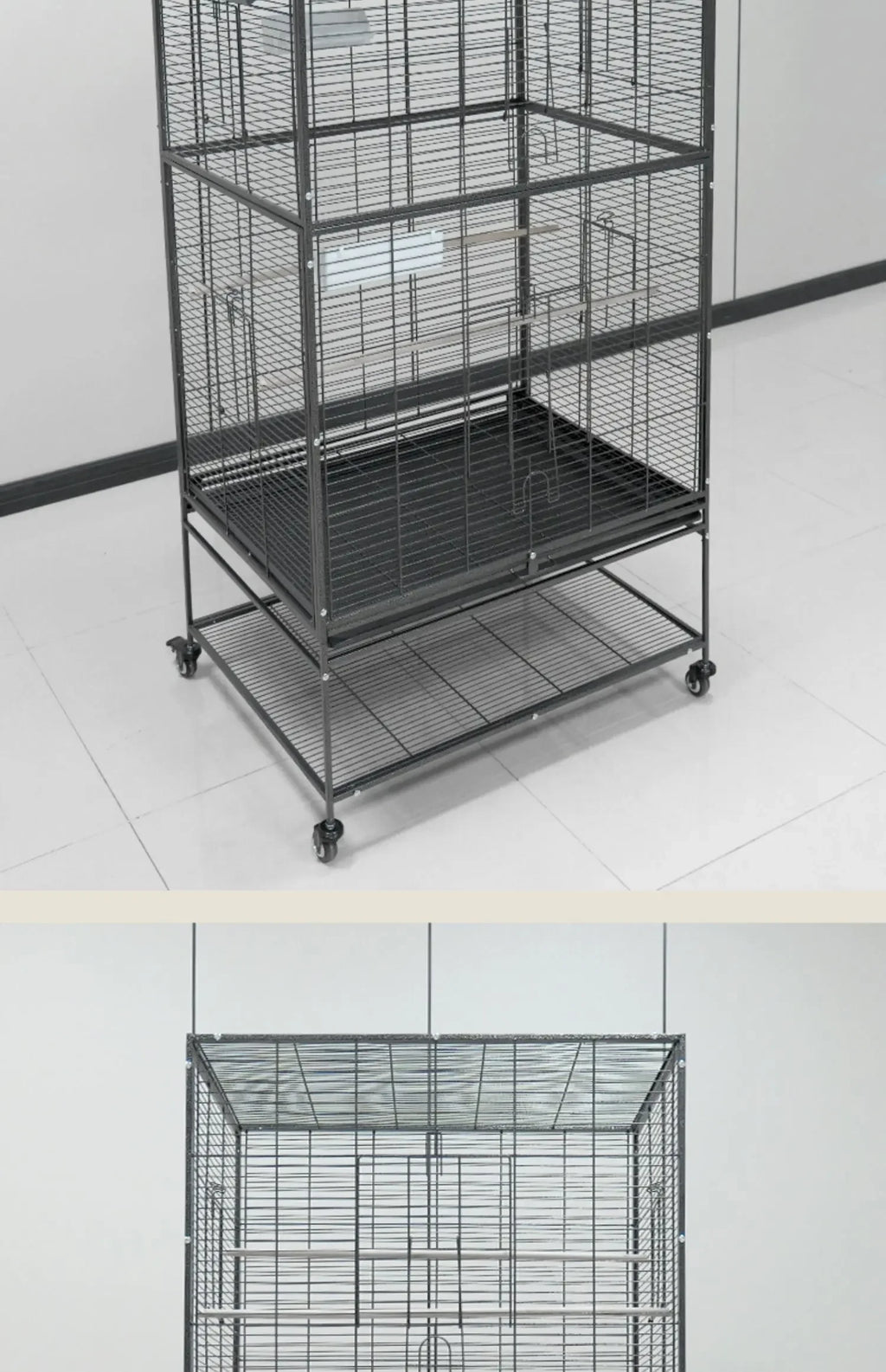 Metal Big Size Large Bird Cages Pet Parrot House Pet Cages Carriers Bird Breeding Foldable Quadrate Bird Cage 80*60*168cm
