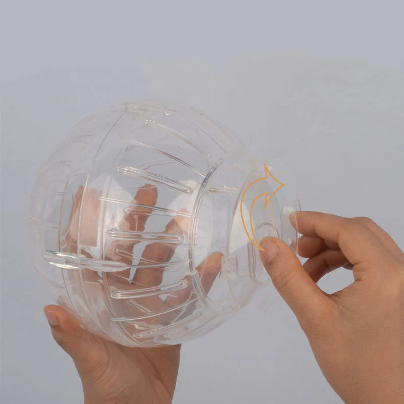Funny Hamster Toys Spherical Translucent Treadmill for Rats Hamsters Pet Running Toy Durable Plastic Ball Diameter 10-14.5 CM