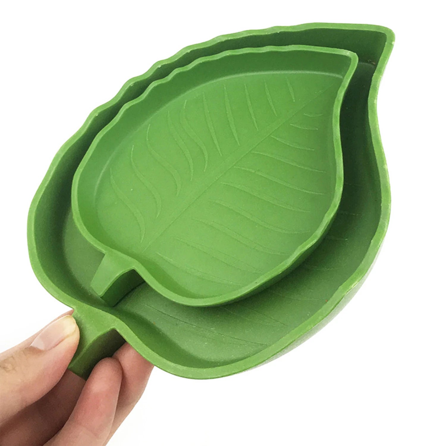 Turtle Water Bowl Leaf Shaped Reptile Food Water Bowl Flat Drinking Bowl Water Plate Reptile Pets Drinking and Eating,