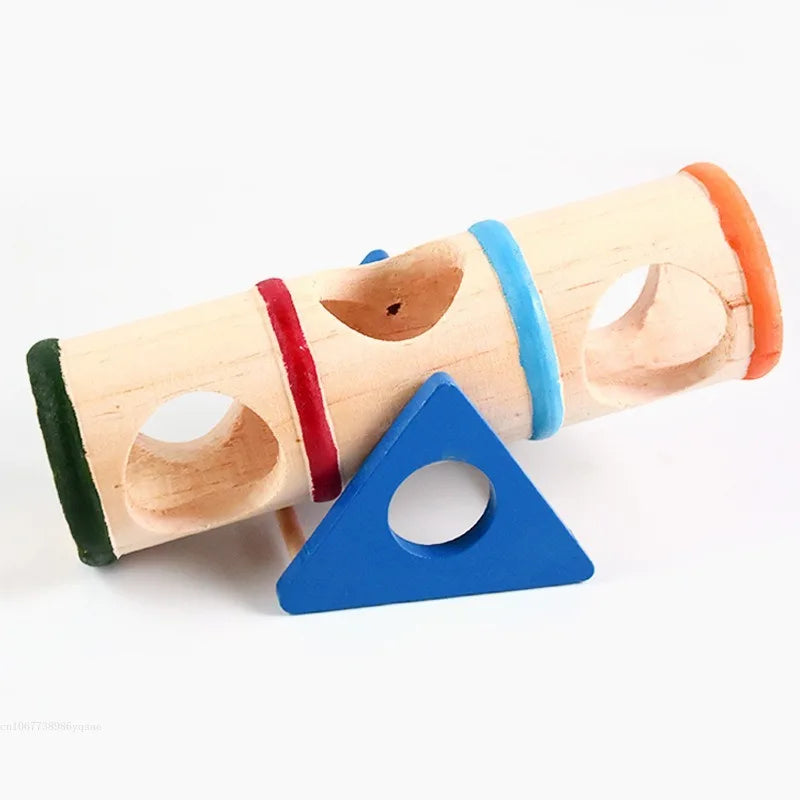 Hamster Toys Cage Wooden Colorful Seesaw House Hide Play Pet Toys for Hamster Rat Mouse Mice Guinea Pig Cage Accessories