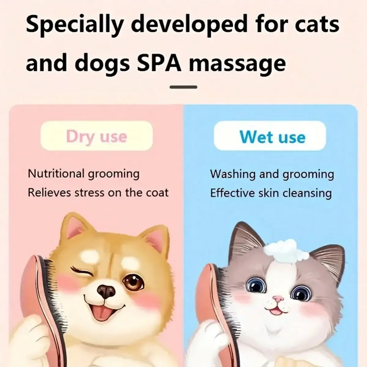 2-In-1 Dog Grooming Comb And Massage Brush Removes Hair And Relaxes Your Pet Perfect For Bath Time  Floating Design For Easy Use