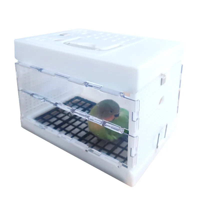 Portable Parrot Travel Cage Small Bird Cage for Budgies Lovebirds Foldable Carrier Outdoor