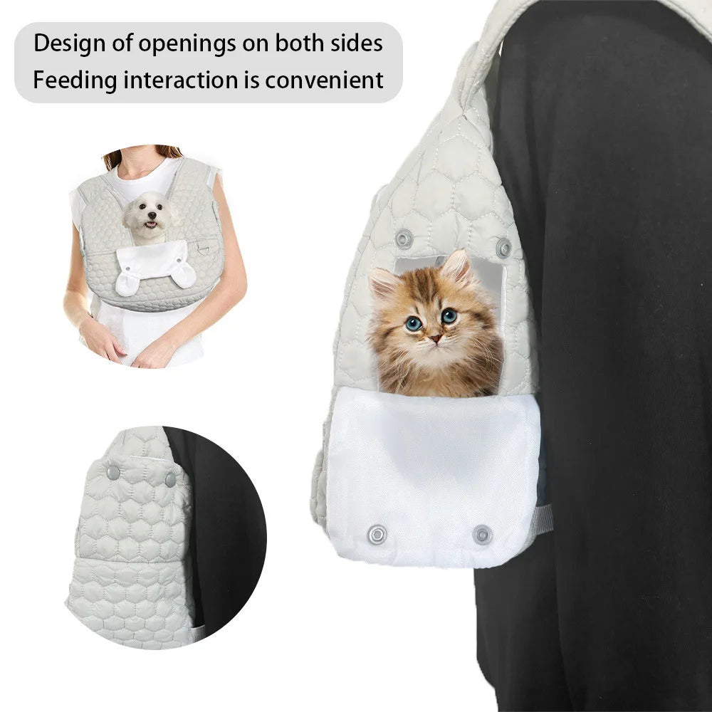 Pet Carrier Backpack, Pet Front Cat Dog Carrier Backpack Travel Bag, Safety Strap Camping Hiking Traveling