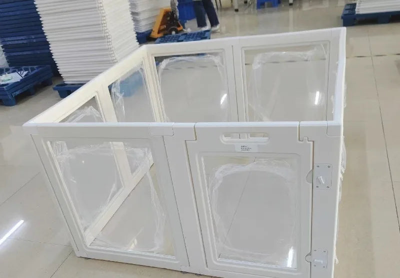 Indoor Dog Fences Cages Backyard Transparent Dog Enclosure High Home Puppy Playpen Small Animals Crate Portable Pet Corral