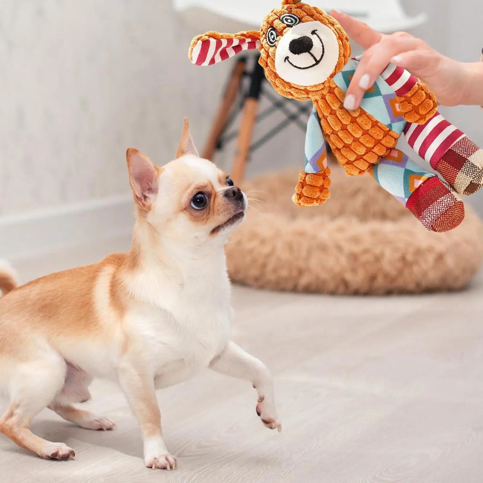 Dog Toys Plush Squeaky Stuffed Animal Puppy Toys Small Dog Toys Stuffed Dog Play Toys Interactive Puppy Toys for Small Medium