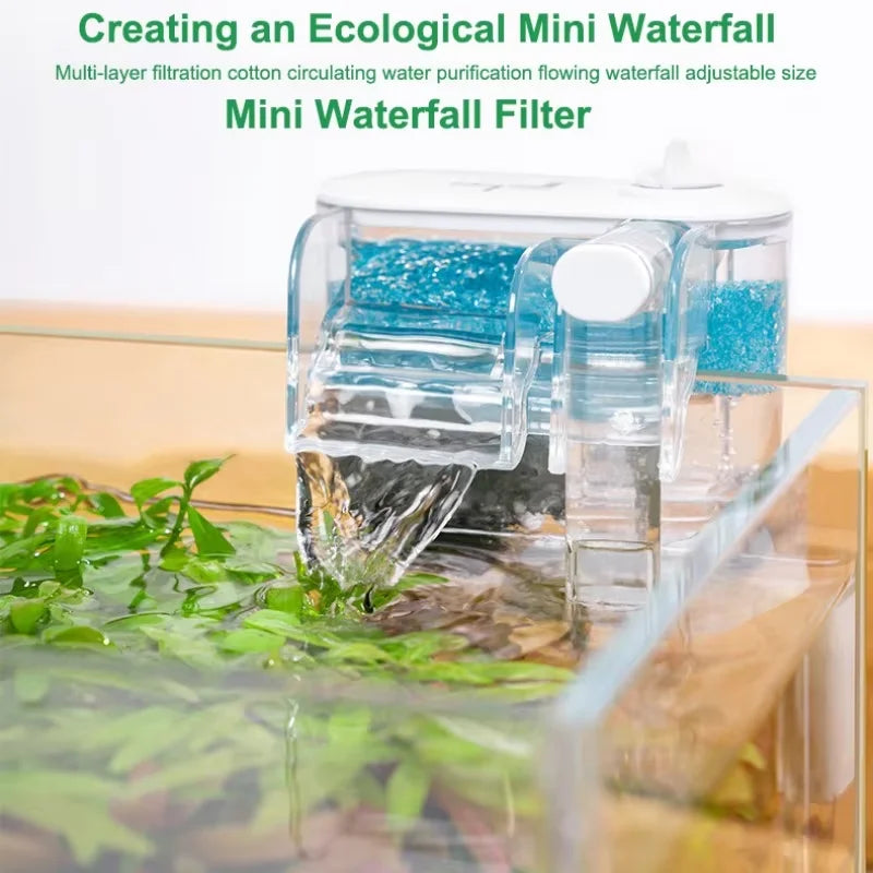 Fish Tank Filter small circulation Pump 3 in 1 Water Purification WaterfallOxygenation Silent Household wallMounted