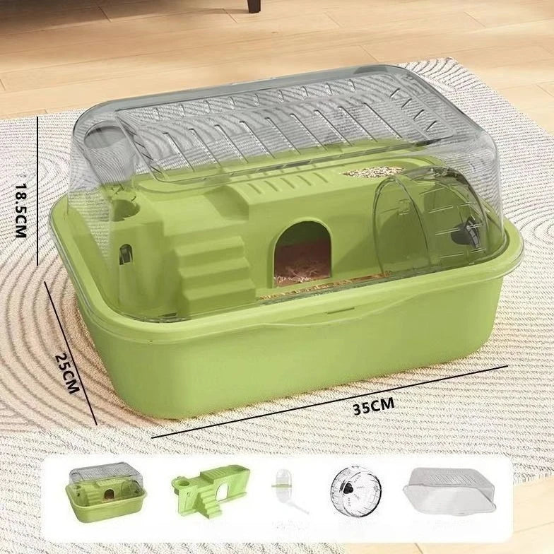 Hamster Cage Chewproof Large Hamster Accessories Cages and Habitats Openable Top with Acrylic Sheets Solid Built