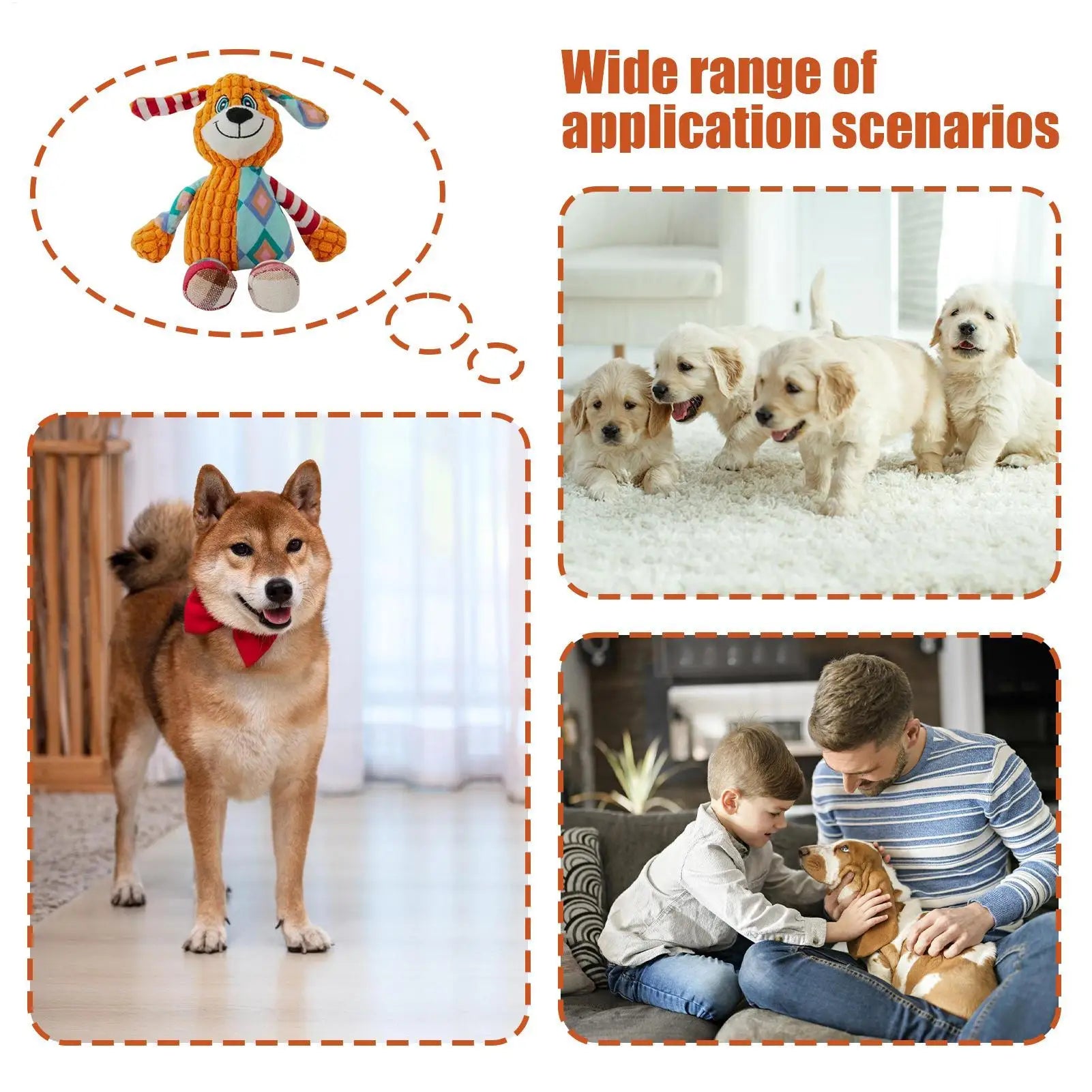 Dog Toys Plush Squeaky Stuffed Animal Puppy Toys Small Dog Toys Stuffed Dog Play Toys Interactive Puppy Toys for Small Medium