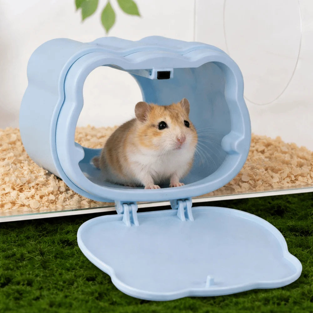 Cartoon Magnetic Hamster Cage Breathable Detachable Small Pet Habitat Plastic Semi-closed Hamsters Hide Cave Interactive