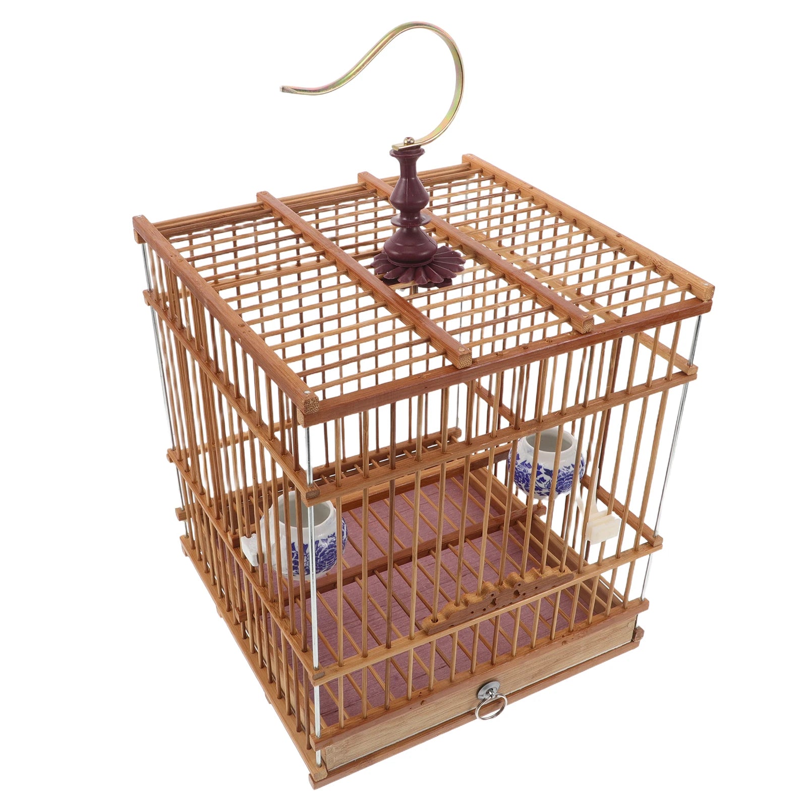 Bamboo Bird Cage for Pet Birds Songbirds Canary Small Parrots Finch Pets Birdcages