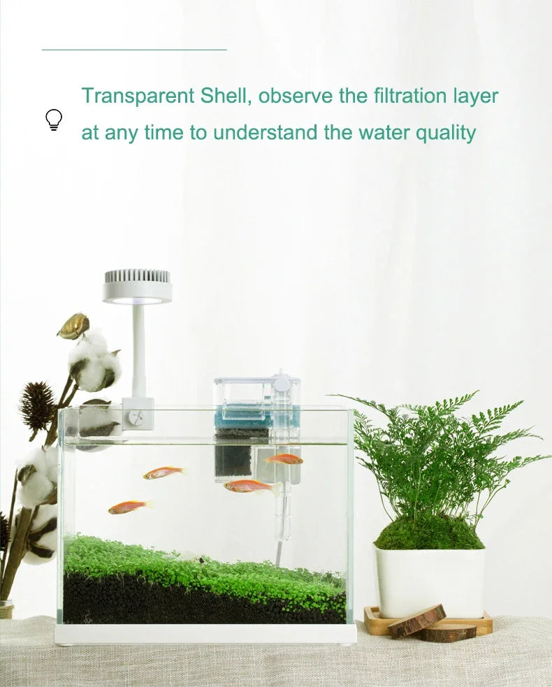 Fish Tank Filter small circulation Pump 3 in 1 Water Purification WaterfallOxygenation Silent Household wallMounted