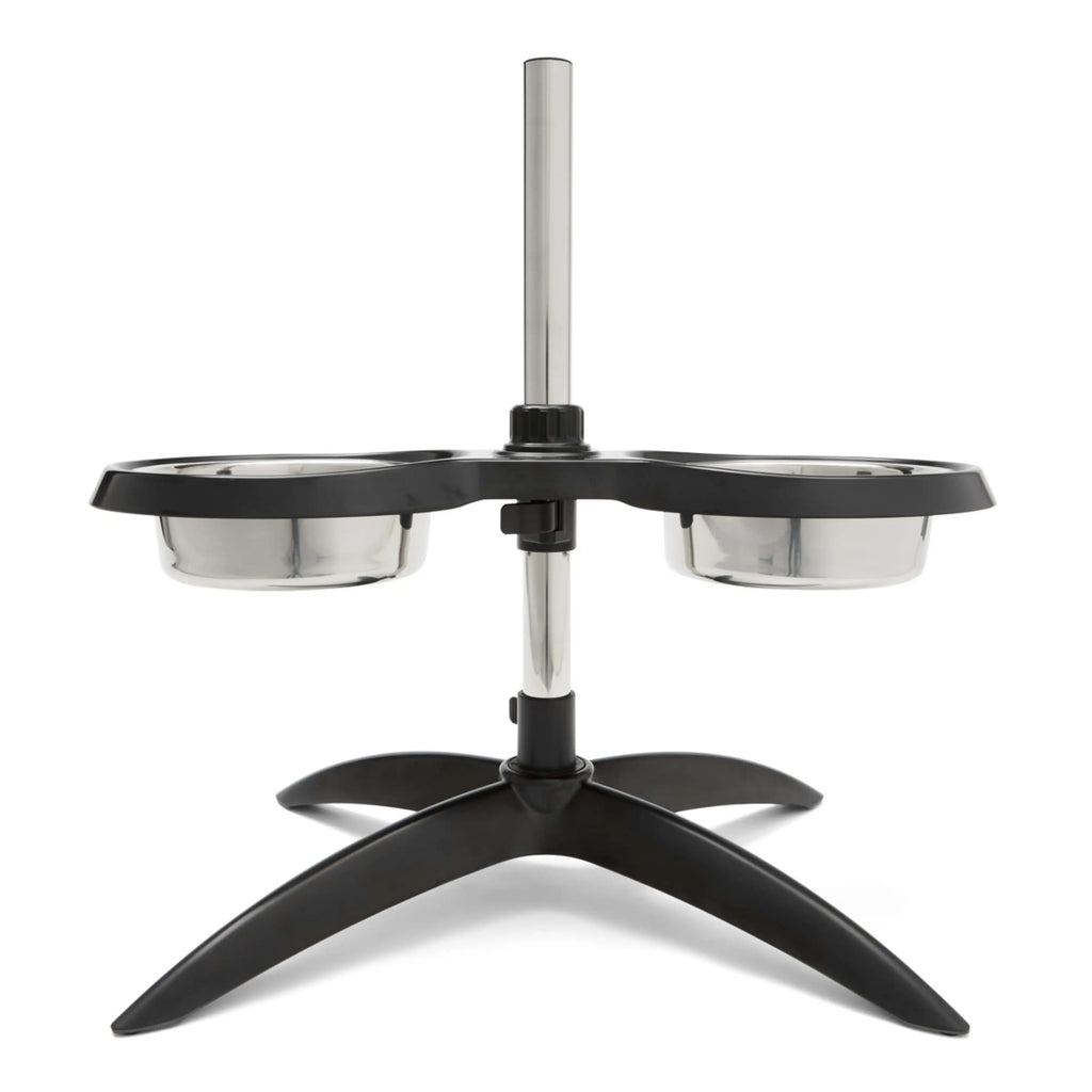 Elevated Raised Dog Bowl Stand with 2 Stainless Steel Bowls Adjustable Height for Medium Large Dogs