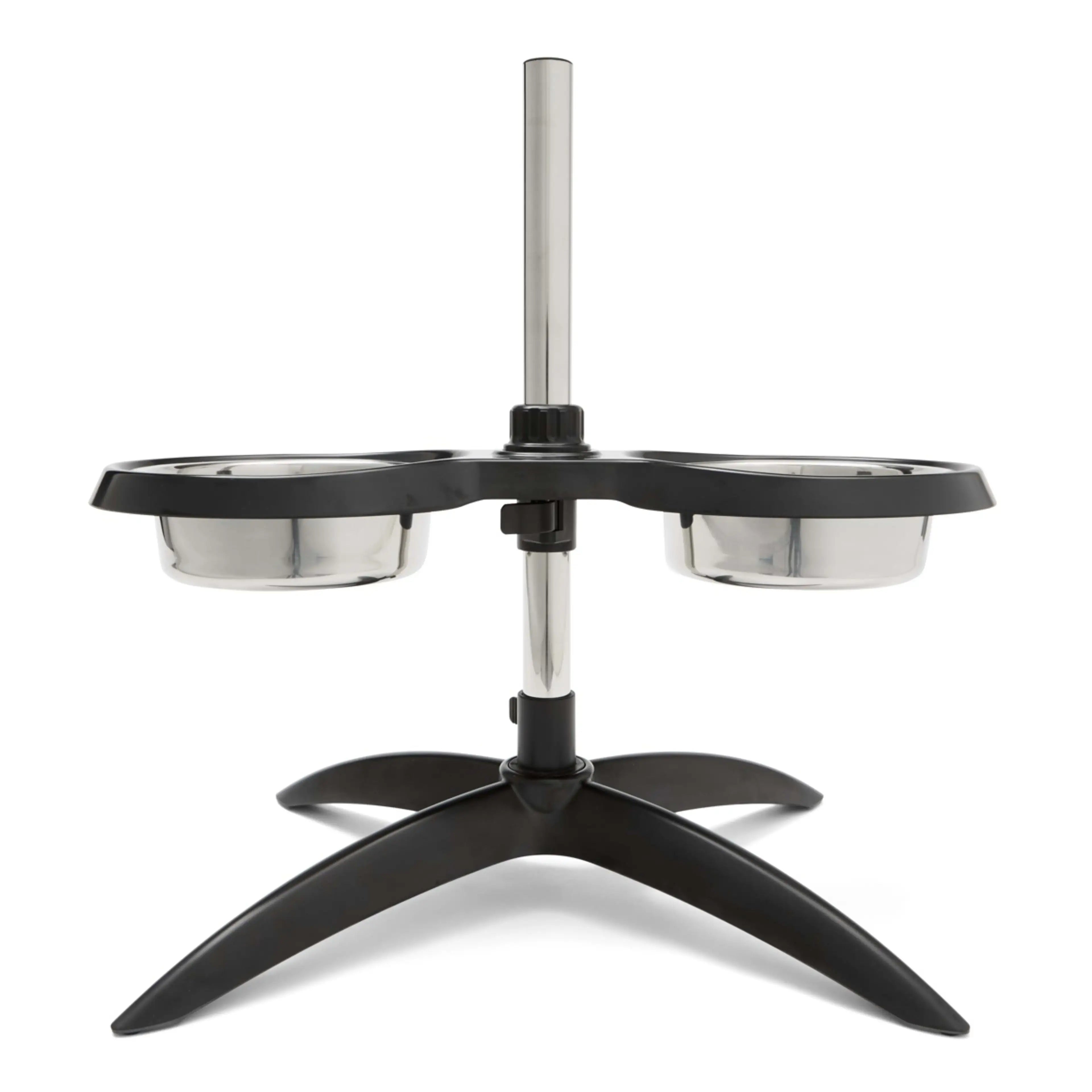Elevated Raised Dog Bowl Stand with 2 Stainless Steel Bowls Adjustable Height for Medium Large Dogs