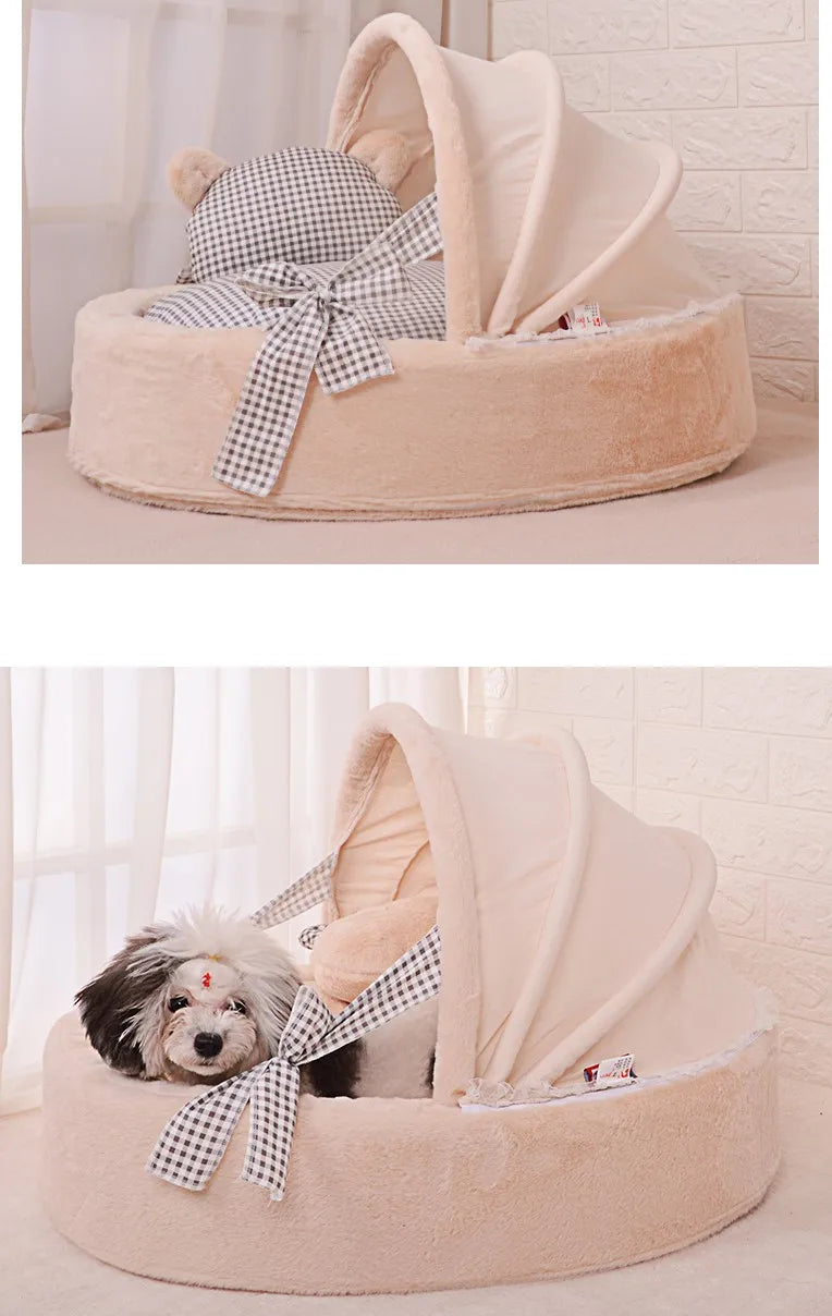 Warm Cat Bed for Portable Pet Beds Sweet Kittens Basket Cushion Cat Pillow Mat Tent Puppy Nest Cave Cats House Goods Dog Bed