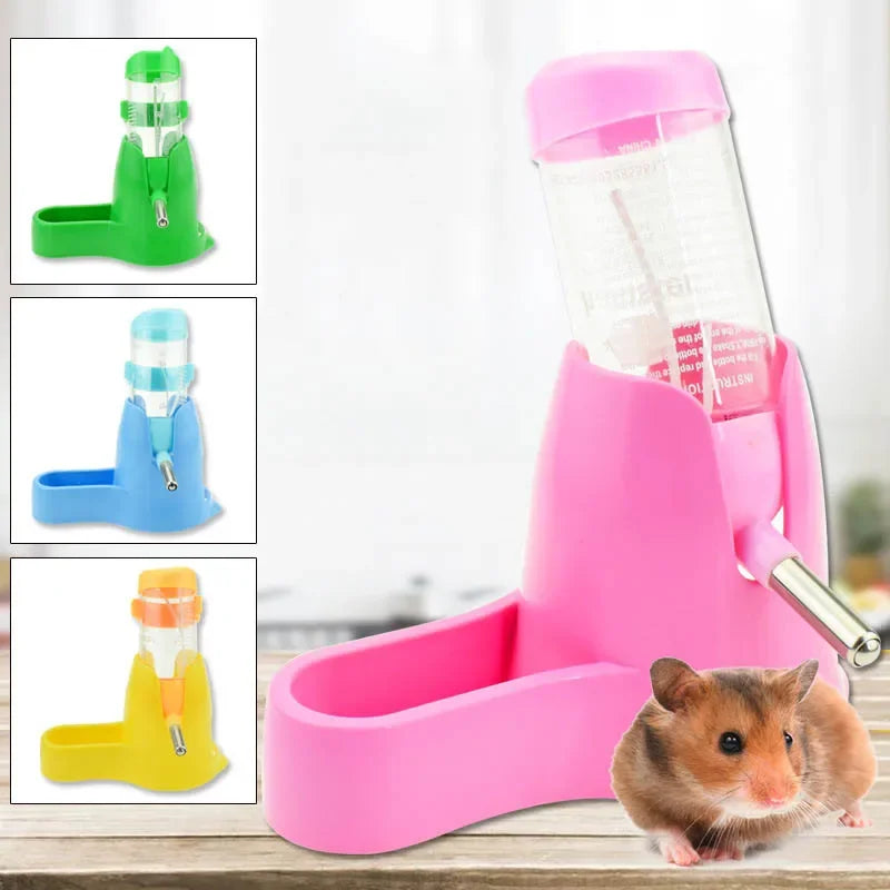 Hamster Drinker Water Bottle with Holder for Small Animal Pet Plastic Drinking Bottles Water Bottles Drinking Head Pipe Fountain