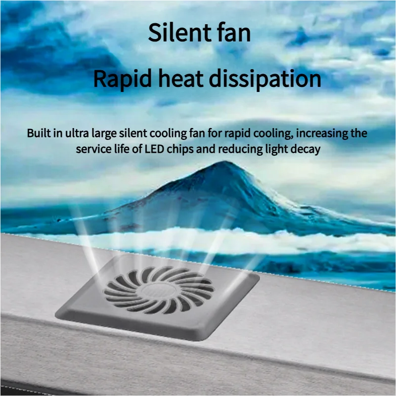 Fish Tank Light Full Spectrum Smart LED Aquarium Lighting Silent Cooling Fan Fish Tank Clamp Light