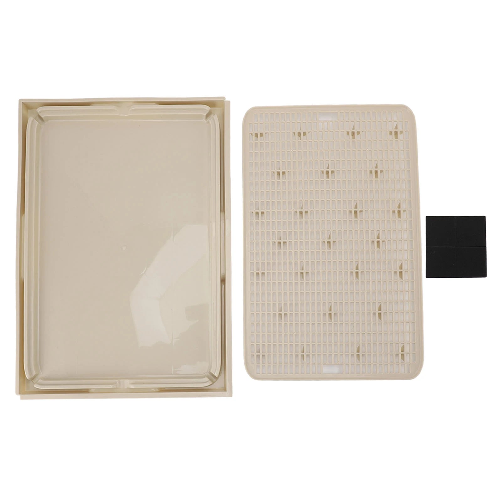Cat Litter Box Mat 41x28x2cm Spacious Plastic Double Layer Washable Cat Litter Catcher Mat with Anti Slip Bottom Pet Supplies