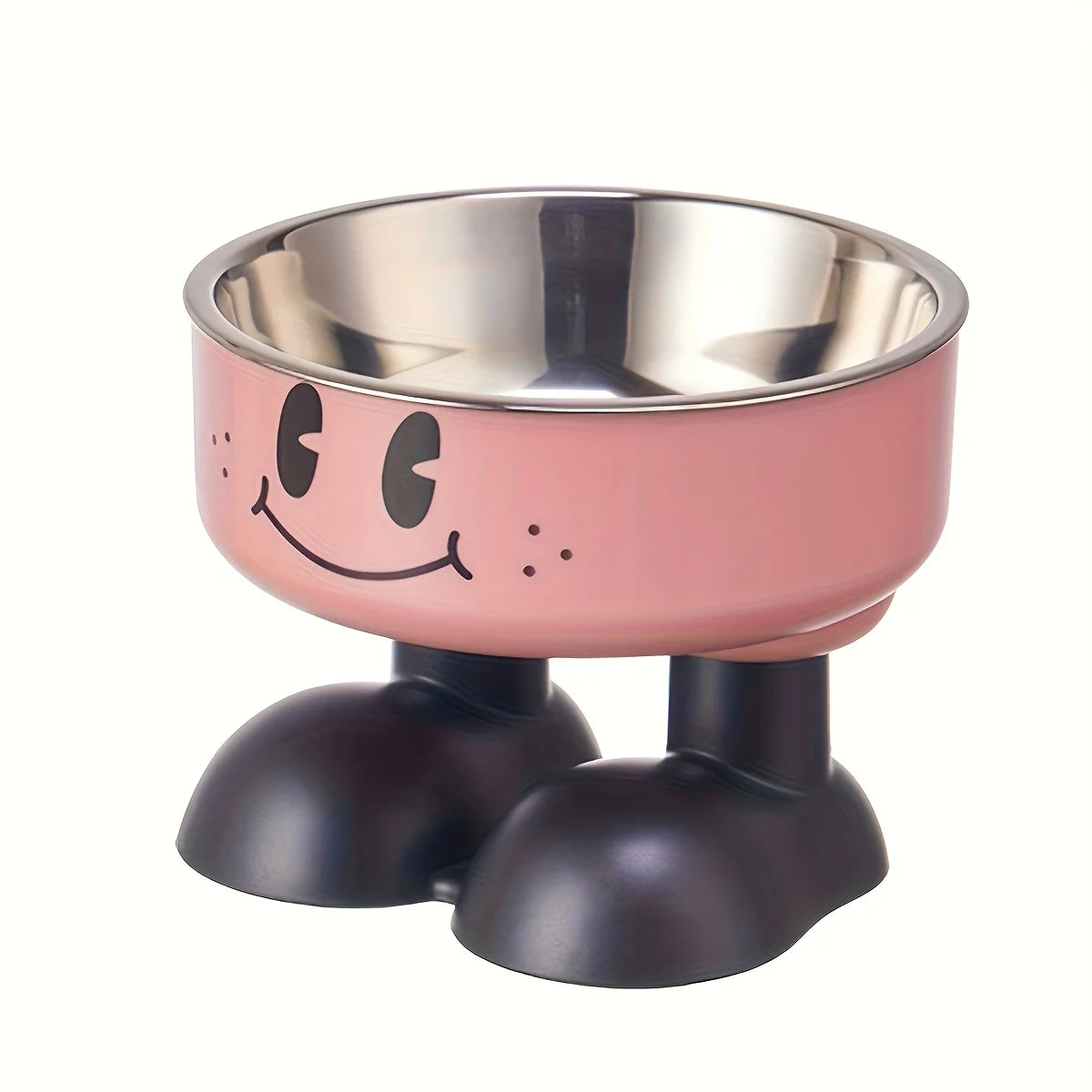 1pc Cartoon High-leg Cat Bowl, with joyful Face Design, Prevents Falling, Protects Pet'S Spine, Suitable for Dogs and Cats.