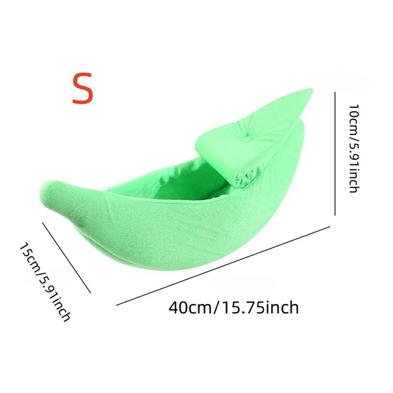 Cute Cats Beds Deep Sleep Comfort In Winter Bed Banana Shape for Cat's House Products Pets Creative Indoor Small Cat Dog Beds