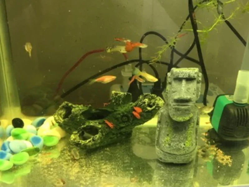 Resin Aquarium Decoration Fish Tank Ancient Antique Roman Statue Ornament Acuario Rocks for Aquarium Fish Decor Reptile Box