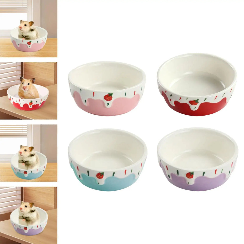 Hamster Food Bowl Easy to Clean Stable Anti Spill Portable Rabbit Food Dish for Hamster Ferret Squirrels Chinchilla Dwarf