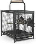 Travel Carrier Bird Cage Aviary For Bird Outside Iron Bird Cage Peony Tiger Pearl Parrot Carrying Cage 47.6 X 37.5 X 45.7 Cm