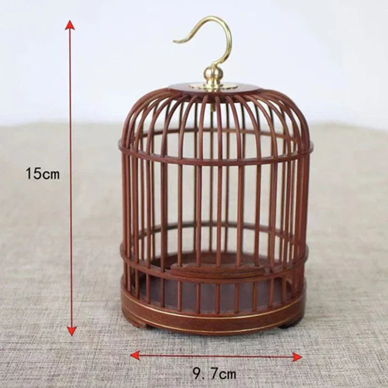 Wood Carved Bird Cage Small Animal Bug Cricket Pet Home Insect Storage Basket Grasshopper Feeding Container Cockroach Cage Baske