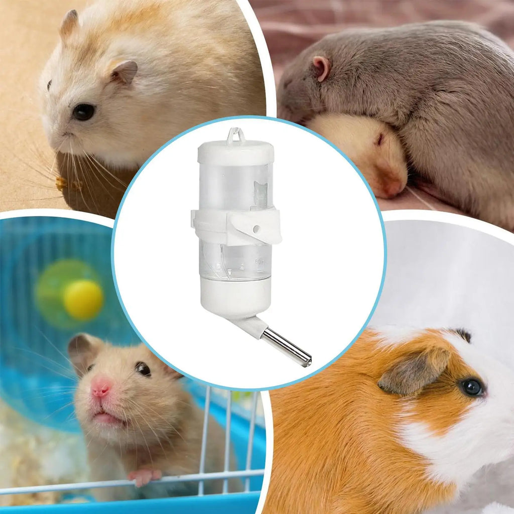 Hamster Water Bottle Hamster Cage Water Dispenser No Drip Bunny Drinker Small Accessories for Cage Gerbil Dwarf Hedgehog Pet