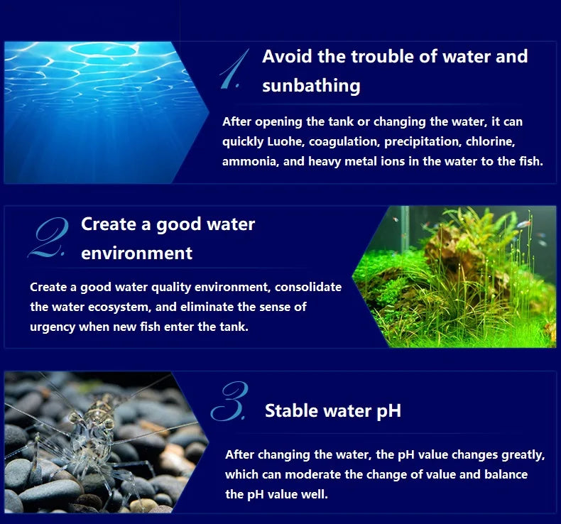 Fish Tank Water Purifier, Tropical Ornamental Fish, Chlorine Removal, Fishbowl, Change Water Stabilizer, 260ml