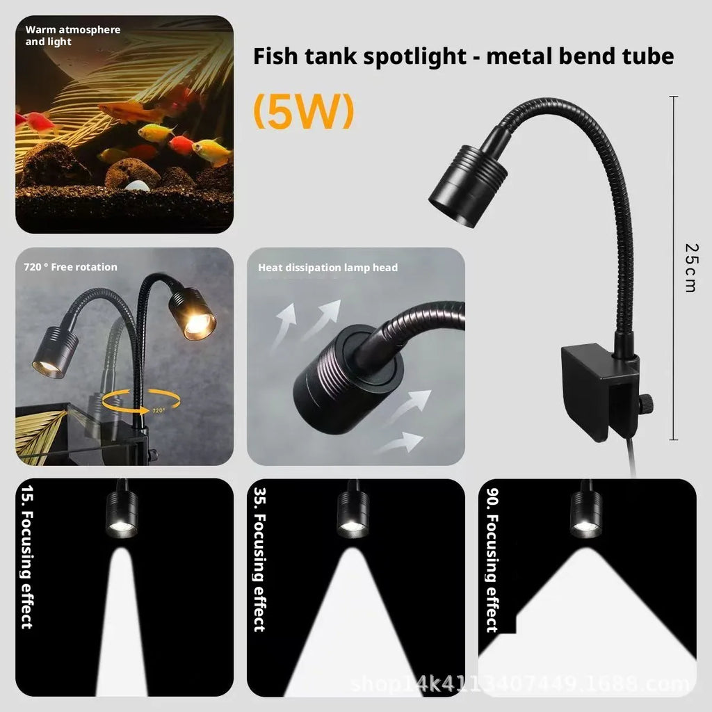 Fish Tank Landscaping Lighting Stream Tank Led Lighting Ancient Method Tank South American Tank Adjustable Focus Spotlight