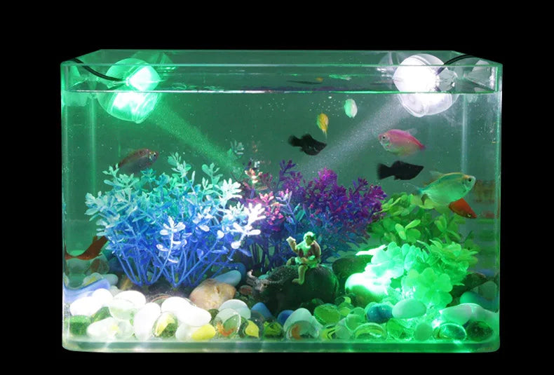 Fish Tank Led Spotlight Submersible Lights Ornamental Tropical Fish Lighting Mini Colorful Waterproof Night Lights Spotlights