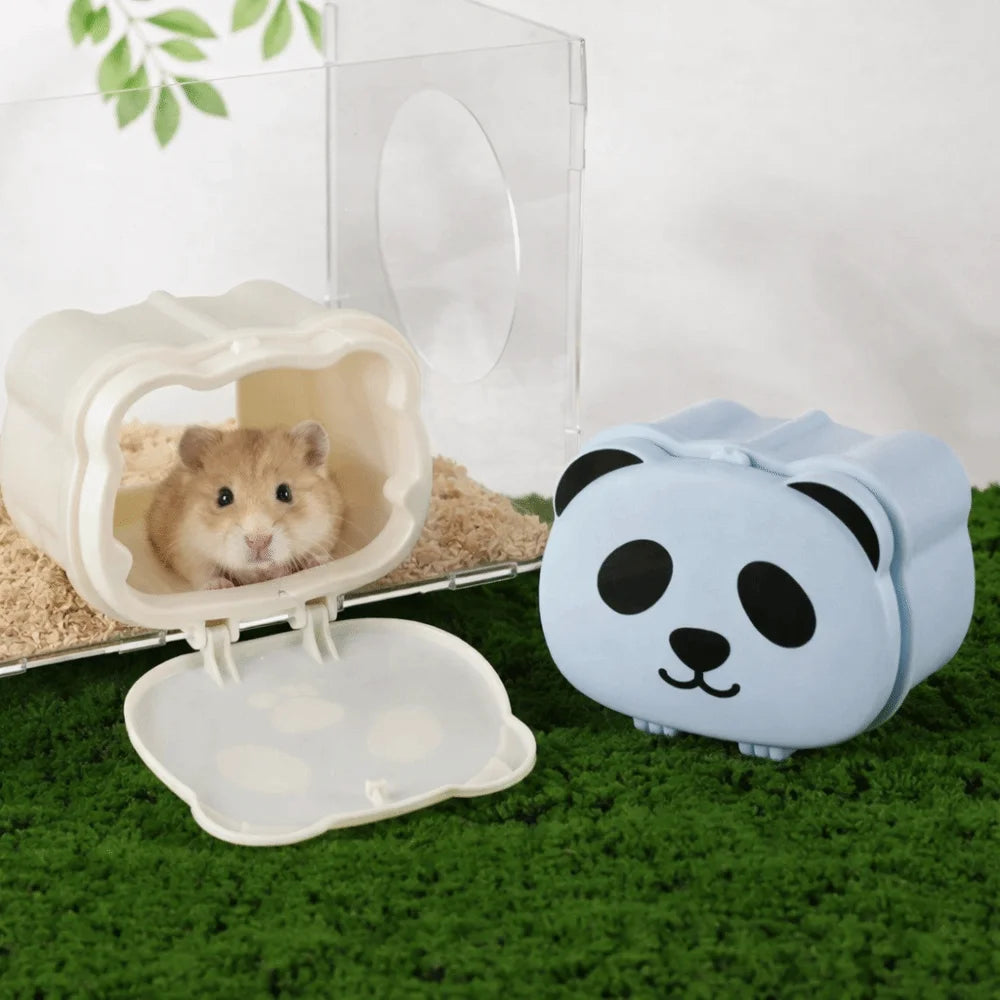 Cartoon Magnetic Hamster Cage Breathable Detachable Small Pet Habitat Plastic Semi-closed Hamsters Hide Cave Interactive