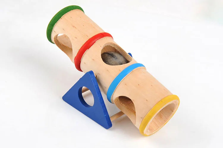 Hamster Toys Cage Wooden Colorful Seesaw House Hide Play Pet Toys for Hamster Rat Mouse Mice Guinea Pig Cage Accessories