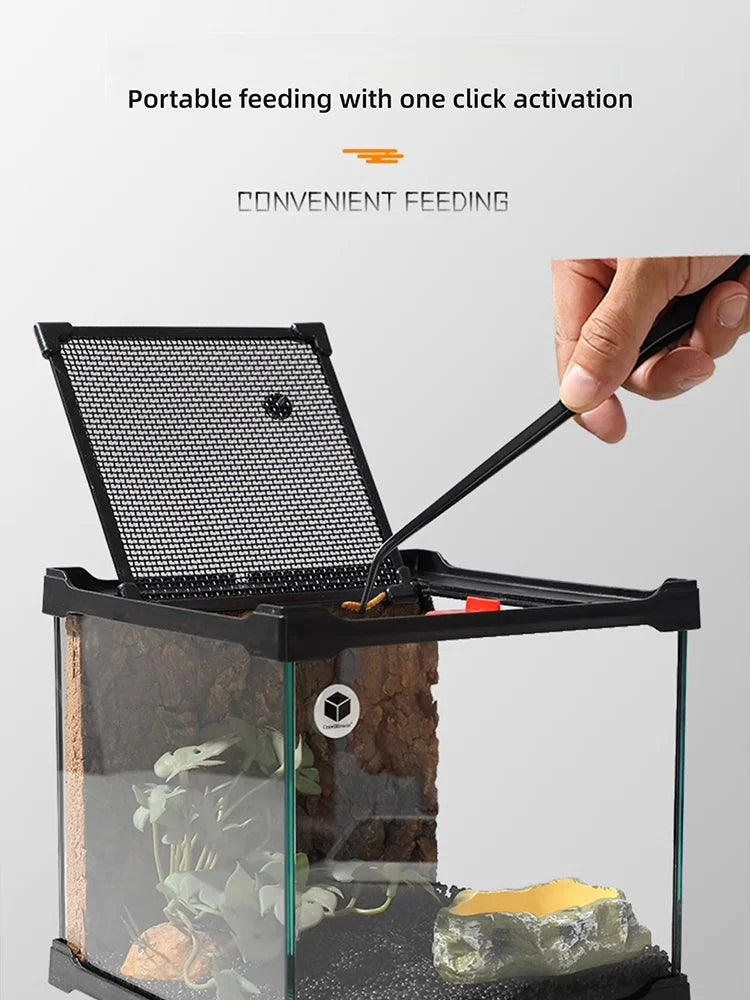 Reptile Terrarium All-in-one Landscape Tank Rainforest Reptile Tank Glass Eco Aquarium Box For Geckos Lizards Turtles Scorpions