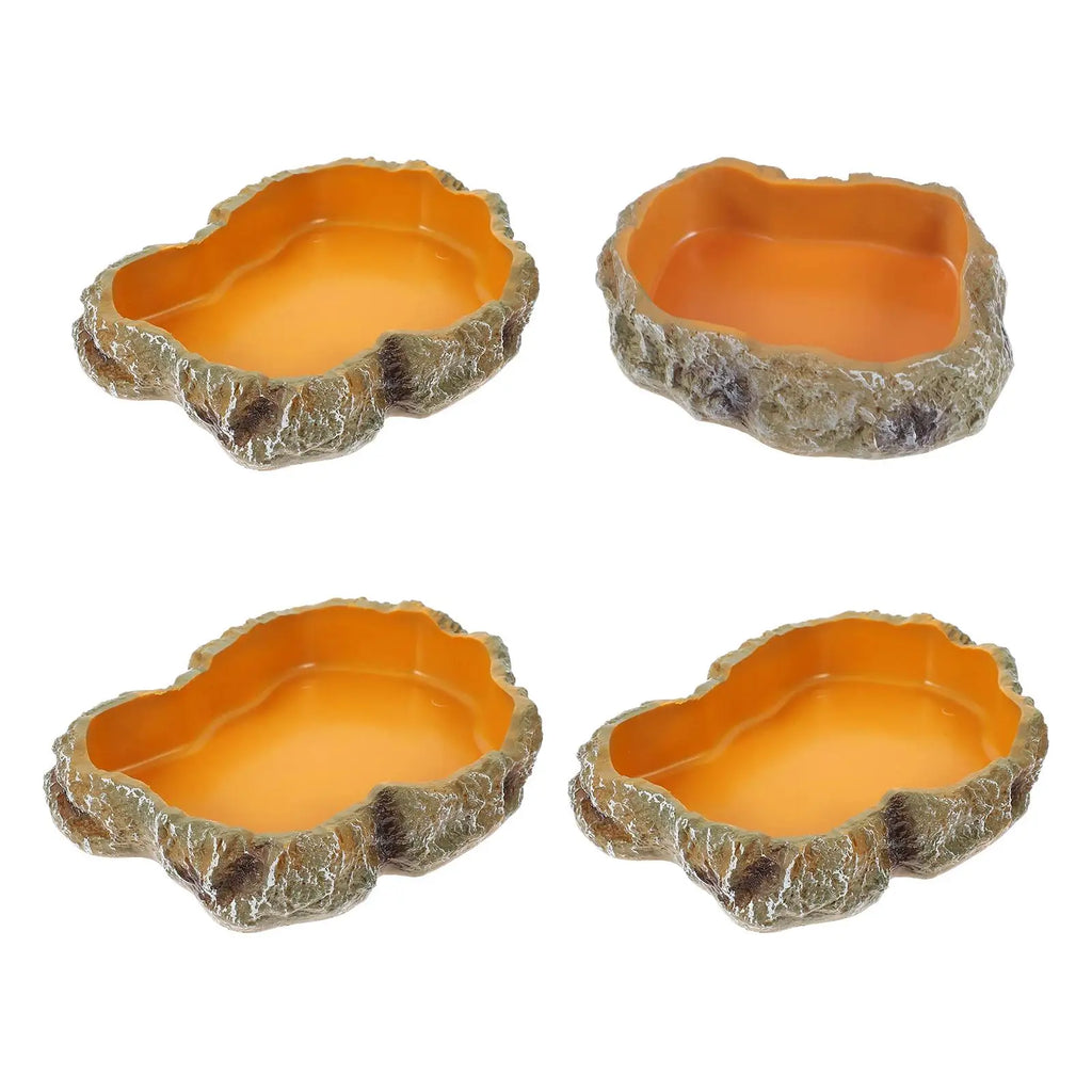 Reptile Water Bowls Terrarium Plate Reptile Feeder Amphibian Feeding Bowl for Frog Chameleon Tortoise Bearded Dragon Turtle