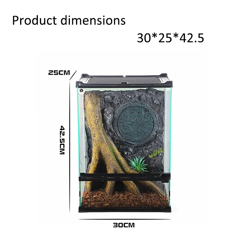 Reptile Terrarium All-in-one Landscape Tank Rainforest Reptile Tank Glass Eco Aquarium Box For Geckos Lizards Turtles Scorpions