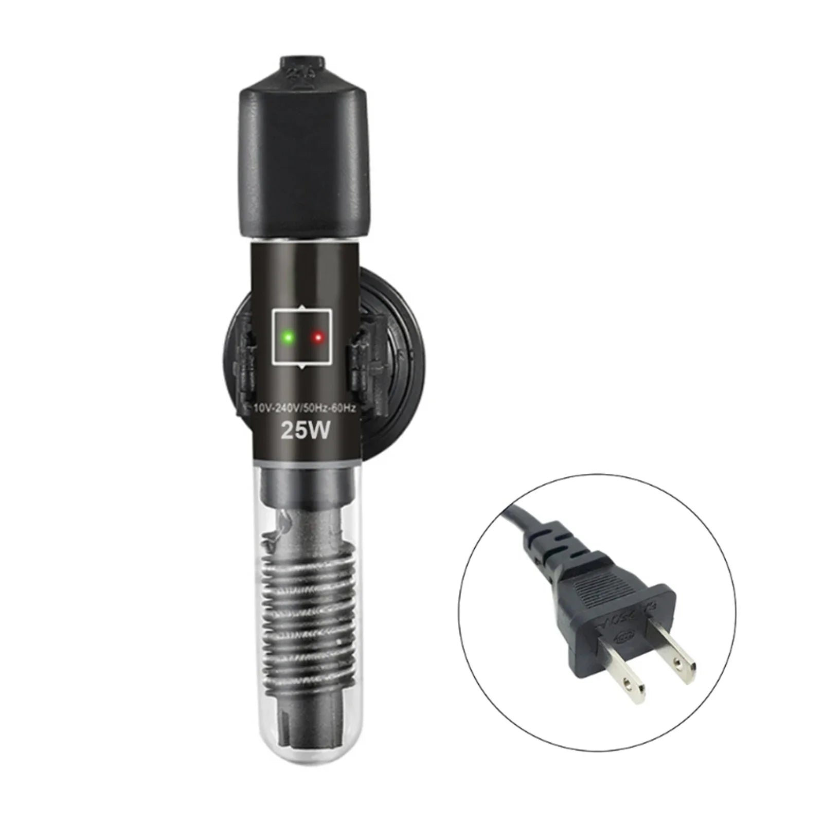 Mini Aquarium Heater Submersible Fish Tank Water Automatic Temperature 26Degrees Thermostat Heater Rod with Suction Cups