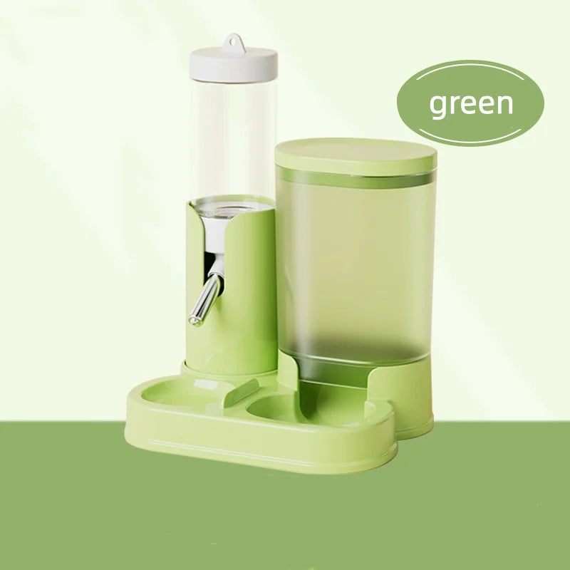 Hamster Water Dispenser Hamster Water Bottle Pet Auto Dispenser with Base No Drip Drinking Waterer with Food Feeding Bowl
